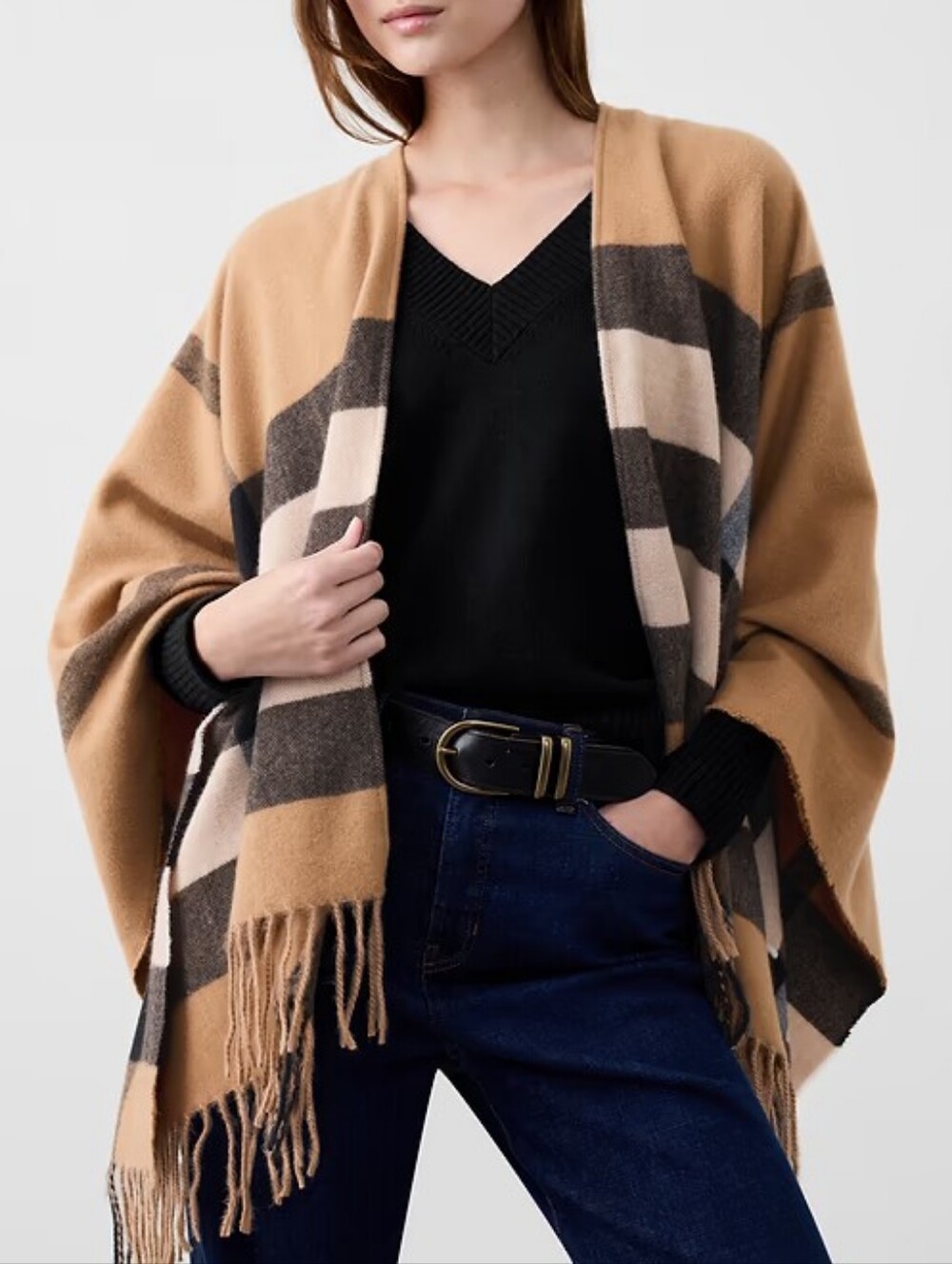 NWT BANANA REPUBLIC | $110 Plaid Poncho - Picture 2 of 4